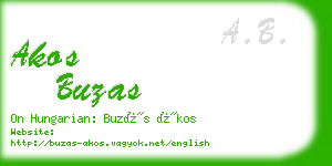 akos buzas business card